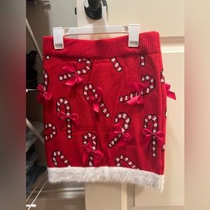 Candy Cane Crop Top and Mini Skirt Set